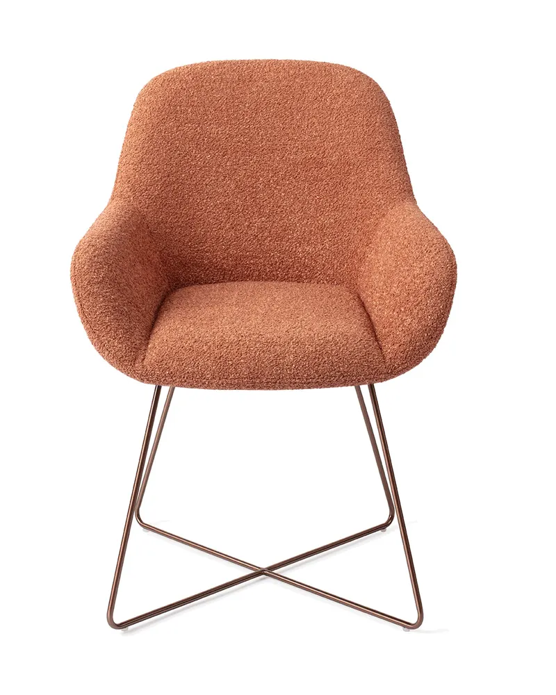 Kushi Esszimmerstuhl von Jesper Home in Amber Autumn, Cross, Roségold, Ansicht 1