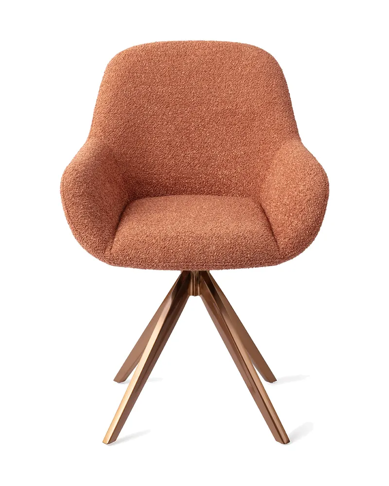 Kushi Esszimmerstuhl von Jesper Home in Amber Autumn, Turn, Roségold, Ansicht 1