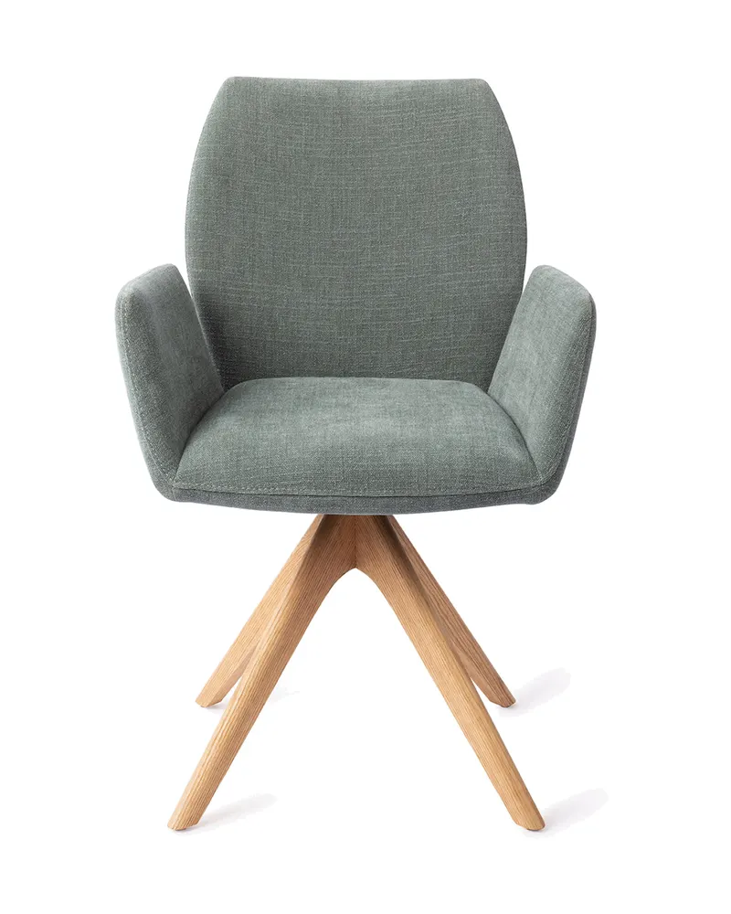 Misaki Esszimmerstuhl mit Armlehnen von Jesper Home in Breezy Blue, Revolve Oak, Natur, Ansicht 1