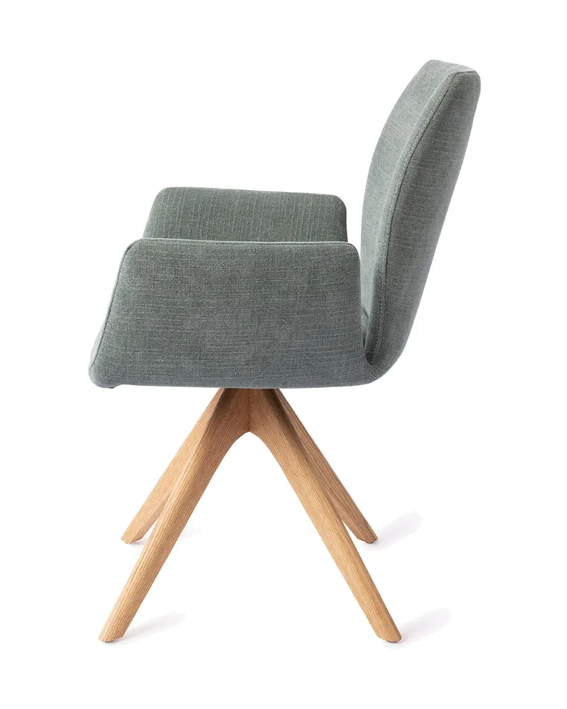 Misaki Esszimmerstuhl mit Armlehnen von Jesper Home in Breezy Blue, Revolve Oak, Natur, Ansicht 2