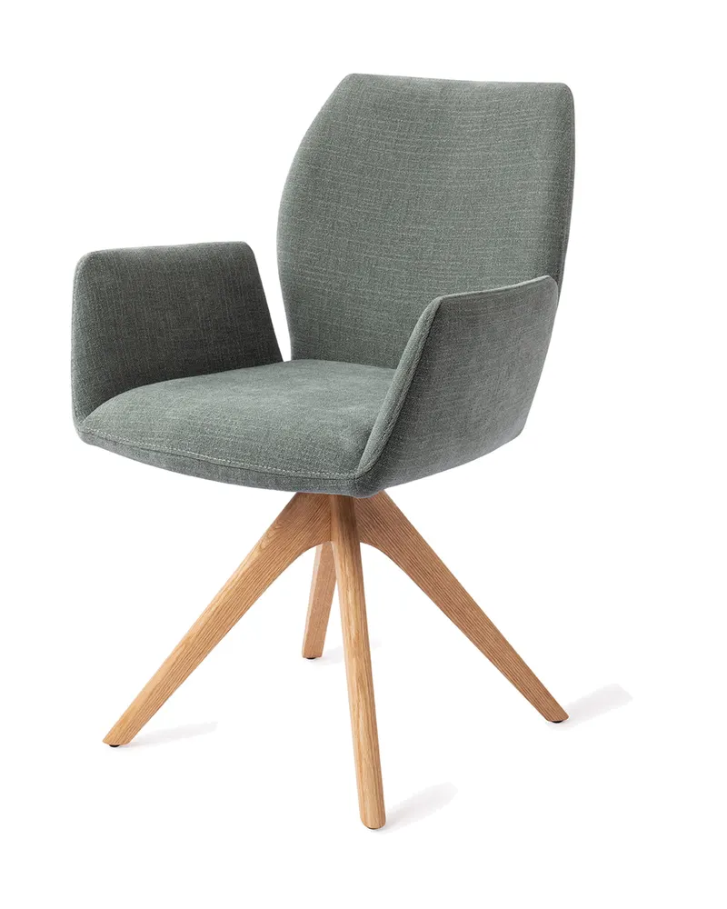 Misaki Esszimmerstuhl mit Armlehnen von Jesper Home in Breezy Blue, Revolve Oak, Natur, Ansicht 3