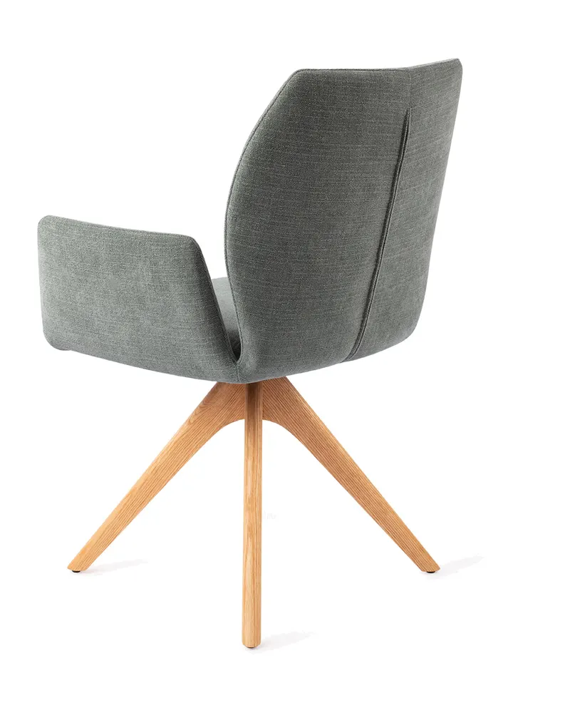 Misaki Esszimmerstuhl mit Armlehnen von Jesper Home in Breezy Blue, Revolve Oak, Natur, Ansicht 4