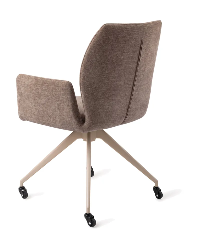 Misaki Esszimmerstuhl mit Armlehnen von Jesper Home in Mocha Mist, Glide, Beige, Ansicht 4