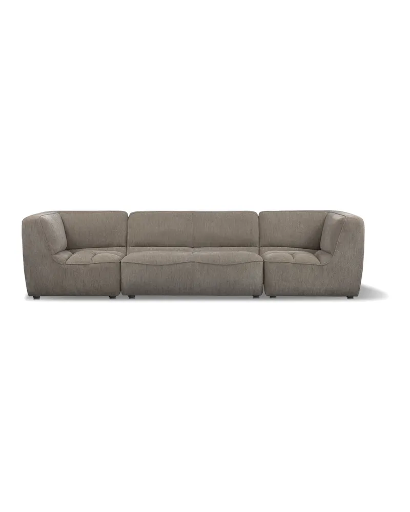 Muonist Ecksofa, 4-teilig, Braun