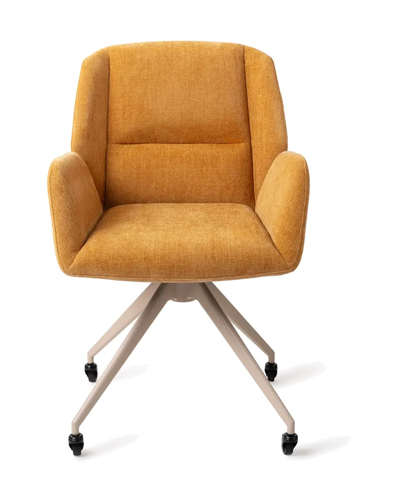Myoko Esszimmerstuhl von Jesper Home in Gelb, Glide, Beige, Ansicht 1