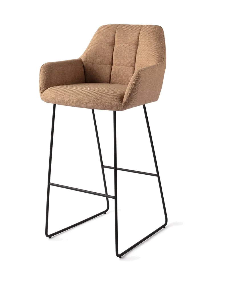 Noto Barhocker mit Armlehnen von Jesper Home in Barhöhe, Toasted Toffee, Slide, Ansicht 3