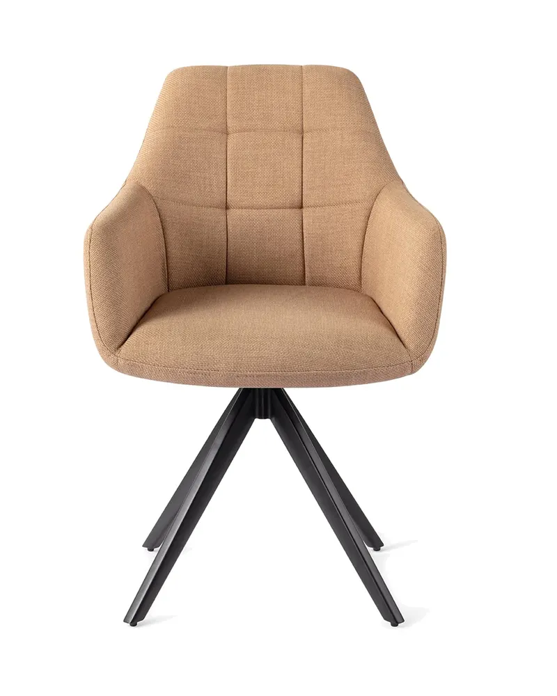 Noto Esszimmerstuhl mit Armlehnen von Jesper Home in Toasted Toffee, Turn, Schwarz, Ansicht 1