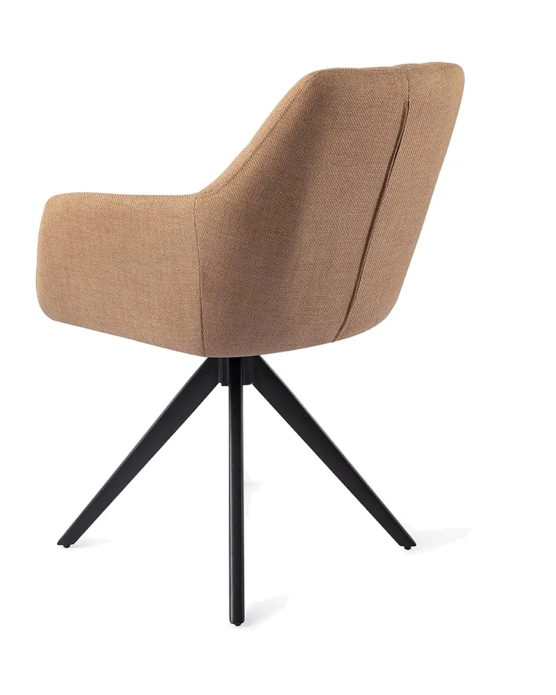Noto Esszimmerstuhl mit Armlehnen von Jesper Home in Toasted Toffee, Turn, Schwarz, Ansicht 4