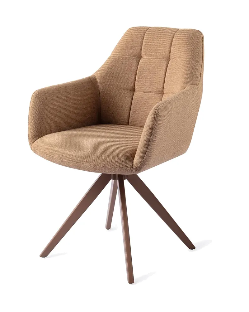 Noto Esszimmerstuhl mit Armlehnen von Jesper Home in Toasted Toffee, Turn, Braun, Ansicht 3