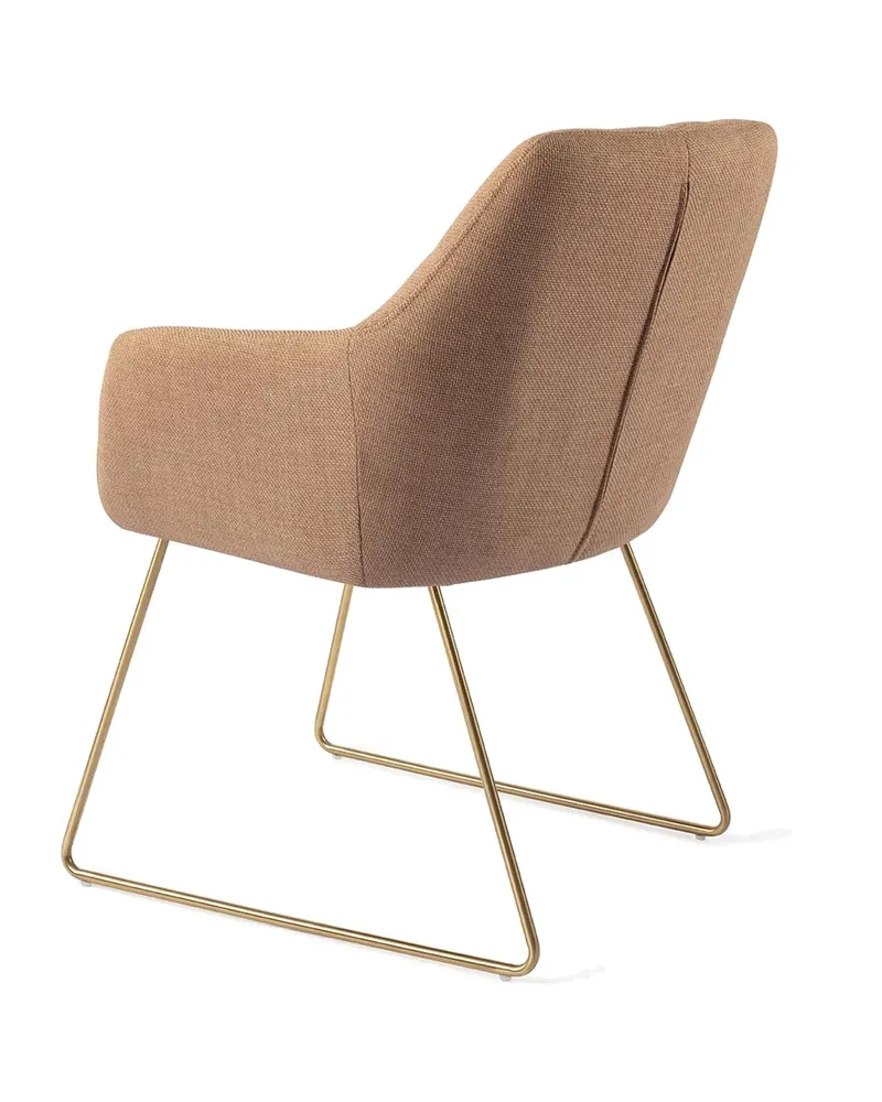 Noto Esszimmerstuhl mit Armlehnen von Jesper Home in Toasted Toffee, Slide, Gold, Ansicht 4