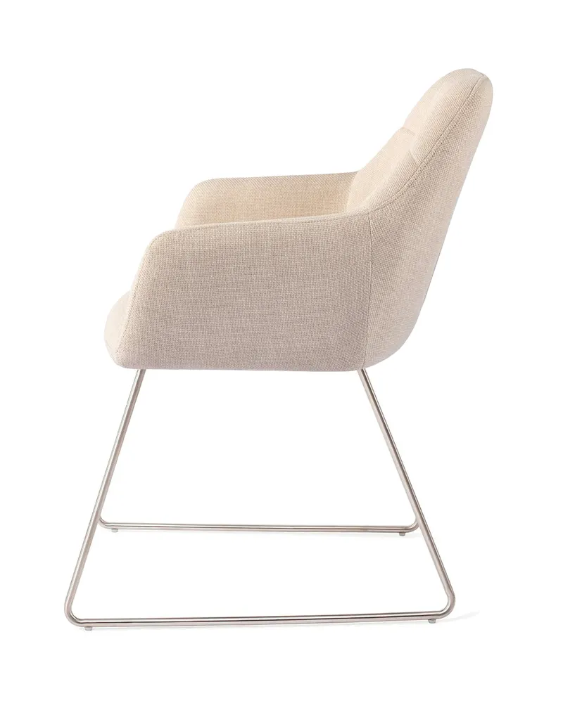 Noto Esszimmerstuhl mit Armlehnen von Jesper Home in Overnight Oats, Slide, Edelstahl, Ansicht 2
