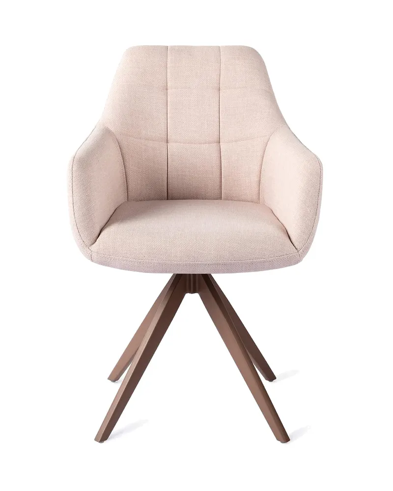 Noto Esszimmerstuhl mit Armlehnen von Jesper Home in Petal Pink, Turn, Braun, Ansicht 1