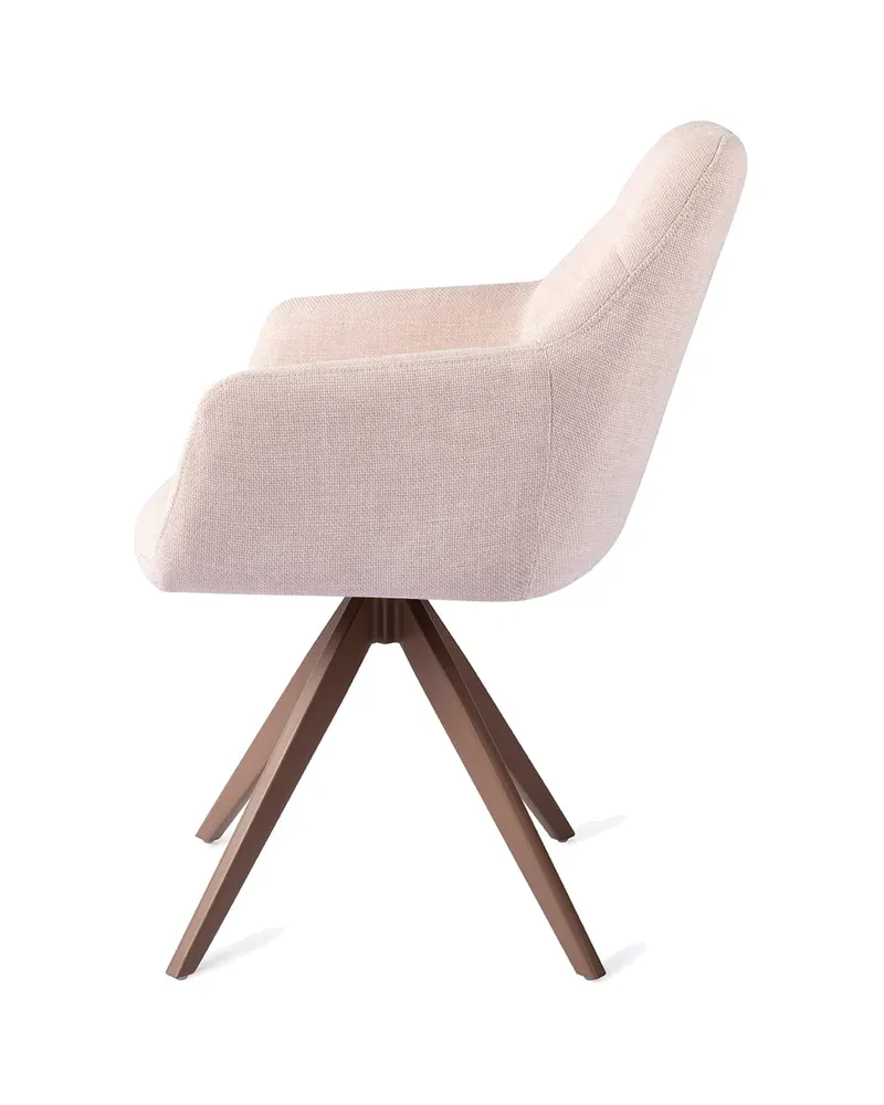 Noto Esszimmerstuhl mit Armlehnen von Jesper Home in Petal Pink, Turn, Braun, Ansicht 2