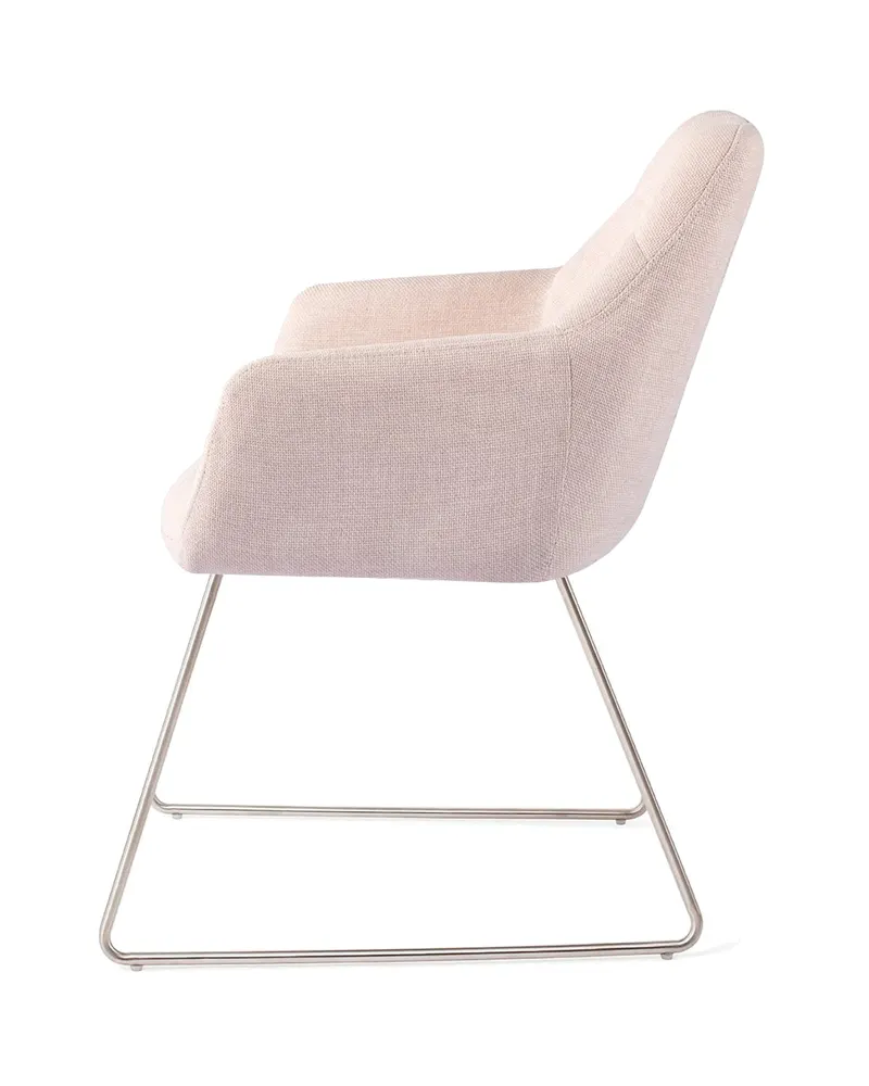 Noto Esszimmerstuhl mit Armlehnen von Jesper Home in Petal Pink, Slide, Edelstahl, Ansicht 2