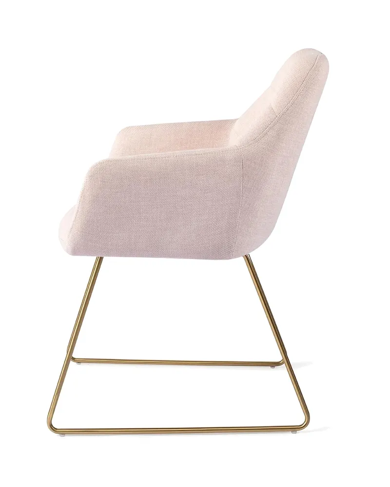 Noto Esszimmerstuhl mit Armlehnen von Jesper Home in Petal Pink, Slide, Gold, Ansicht 2
