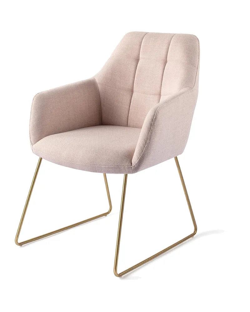 Noto Esszimmerstuhl mit Armlehnen von Jesper Home in Petal Pink, Slide, Gold, Ansicht 3