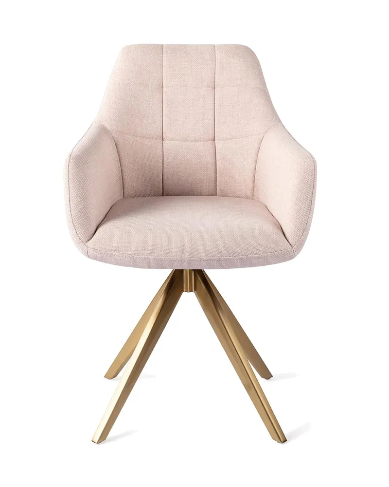 Noto Esszimmerstuhl mit Armlehnen von Jesper Home in Petal Pink, Turn, Gold, Ansicht 1