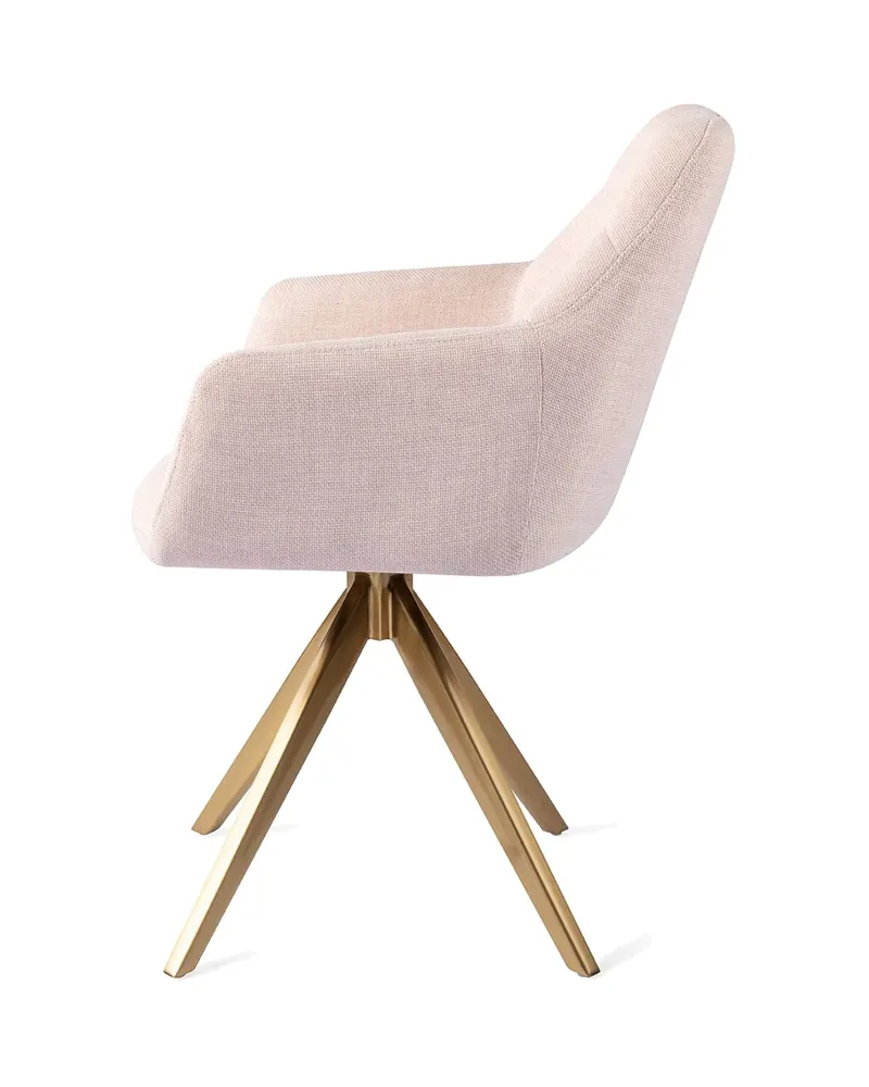 Noto Esszimmerstuhl mit Armlehnen von Jesper Home in Petal Pink, Turn, Gold, Ansicht 2