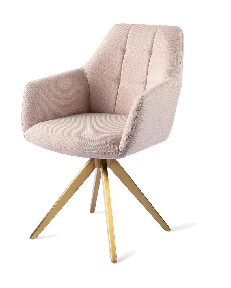 Noto Esszimmerstuhl mit Armlehnen von Jesper Home in Petal Pink, Turn, Gold, Ansicht 3