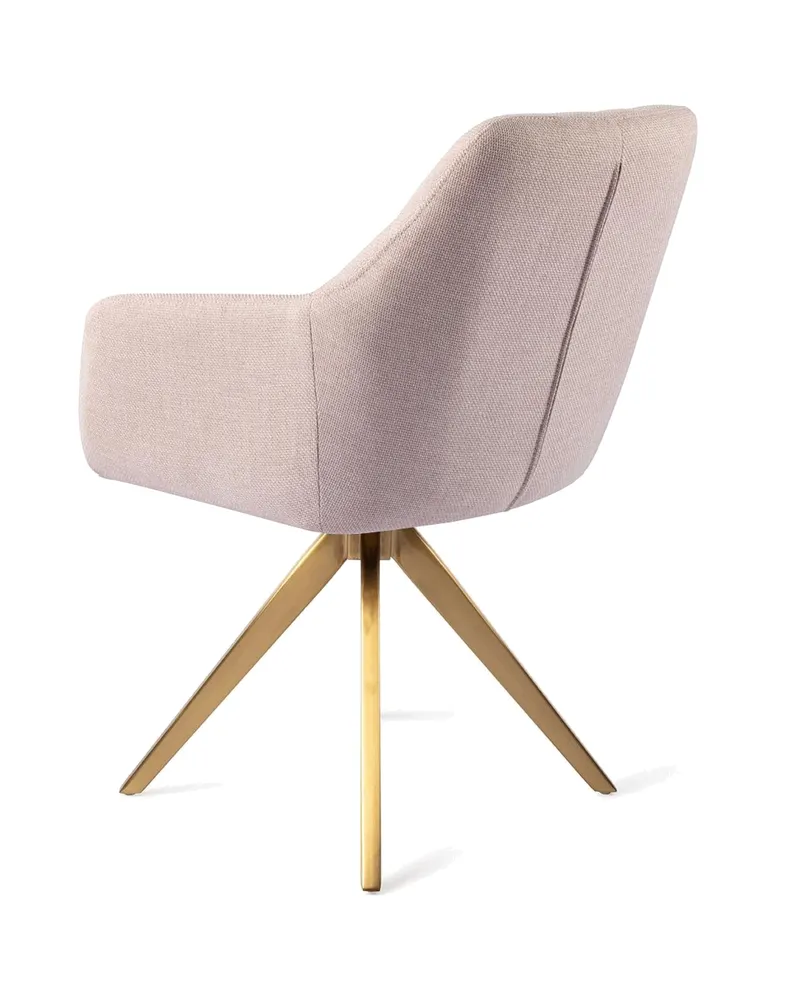 Noto Esszimmerstuhl mit Armlehnen von Jesper Home in Petal Pink, Turn, Gold, Ansicht 4