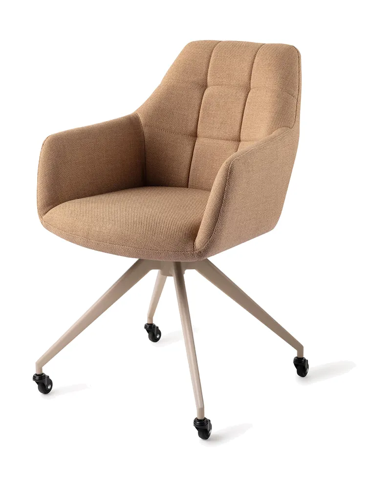 Noto Esszimmerstuhl mit Armlehnen von Jesper Home in Toasted Toffee, Glide, Beige, Ansicht 3