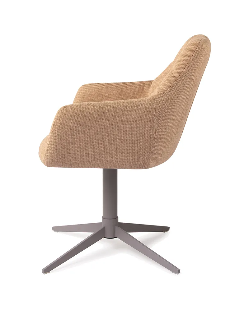 Noto Esszimmerstuhl mit Armlehnen von Jesper Home in Toasted Toffee, Quad, Grau, Ansicht 2