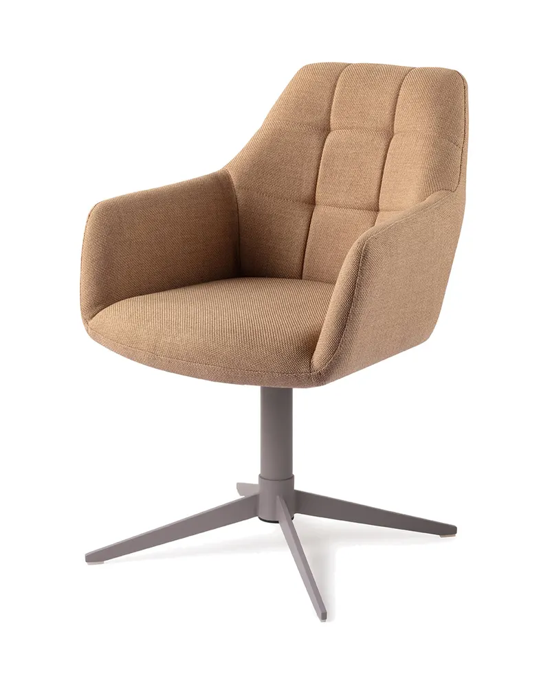 Noto Esszimmerstuhl mit Armlehnen von Jesper Home in Toasted Toffee, Quad, Grau, Ansicht 3