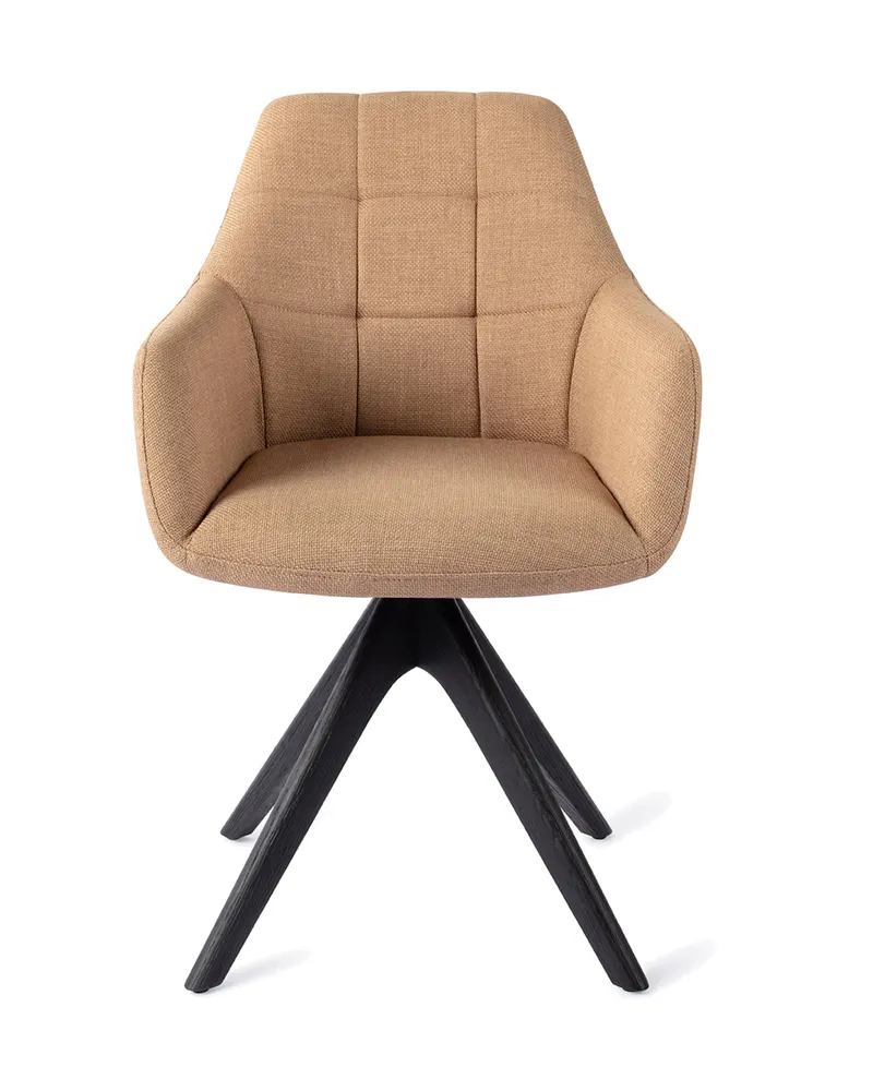 Noto Esszimmerstuhl mit Armlehnen von Jesper Home in Toasted Toffee, Revolve Oak, Schwarz, Ansicht 1