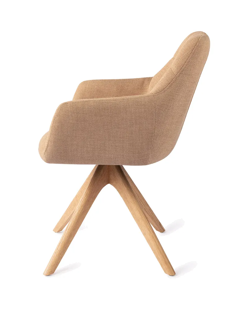Noto Esszimmerstuhl mit Armlehnen von Jesper Home in Toasted Toffee, Revolve Oak, Natur, Ansicht 2