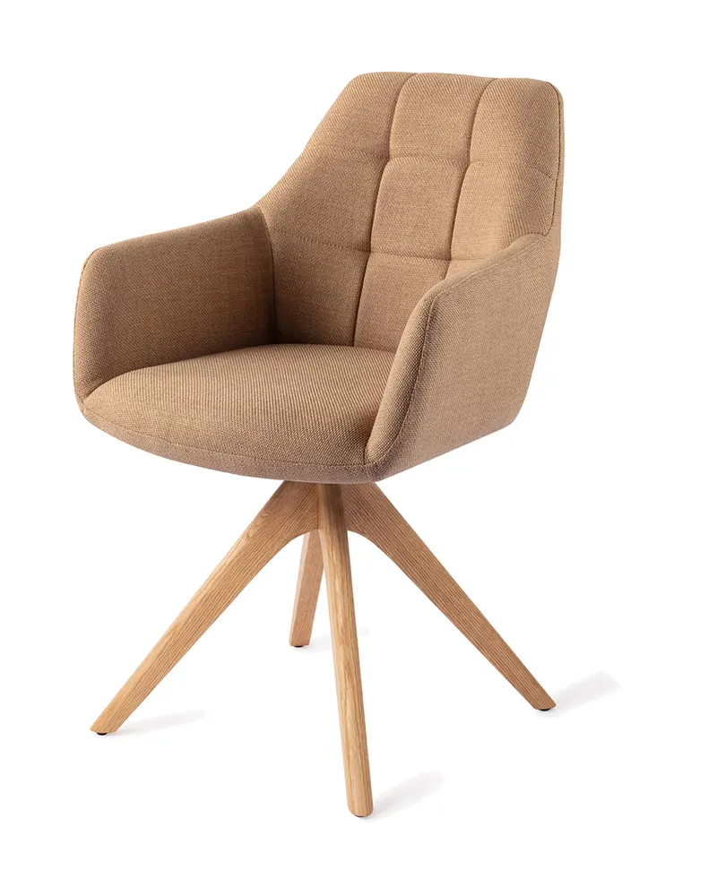 Noto Esszimmerstuhl mit Armlehnen von Jesper Home in Toasted Toffee, Revolve Oak, Natur, Ansicht 3