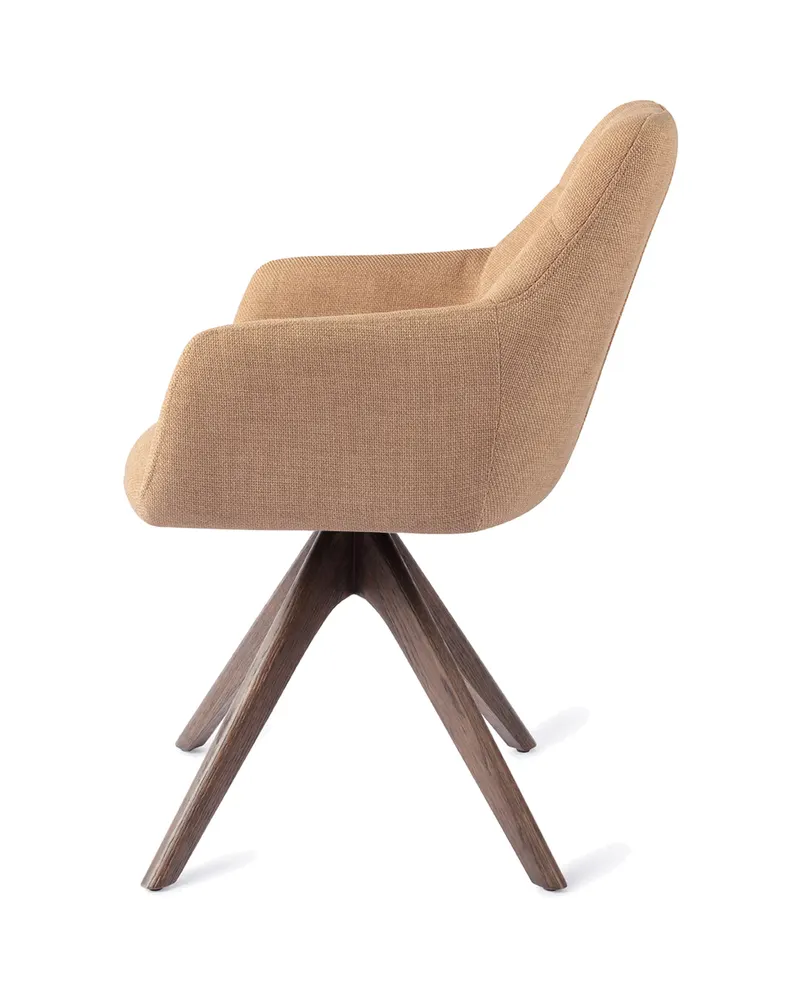 Noto Esszimmerstuhl mit Armlehnen von Jesper Home in Toasted Toffee, Revolve Oak, Walnuss, Ansicht 2