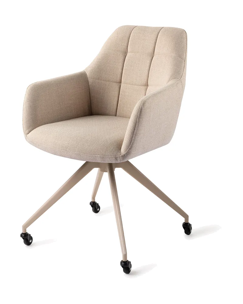 Noto Esszimmerstuhl mit Armlehnen von Jesper Home in Overnight Oats, Glide, Beige, Ansicht 3