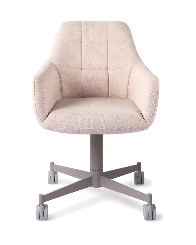 Noto Esszimmerstuhl mit Armlehnen von Jesper Home in Petal Pink, Caster, Grau, Ansicht 1