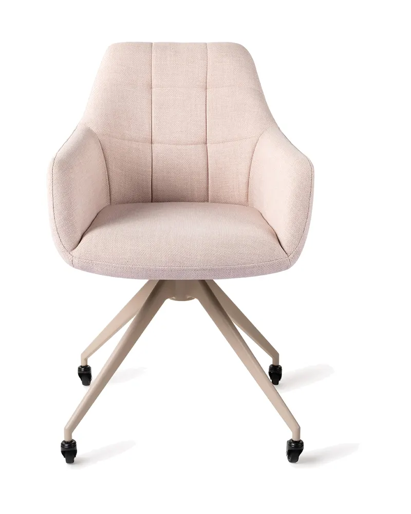 Noto Esszimmerstuhl mit Armlehnen von Jesper Home in Petal Pink, Glide, Beige, Ansicht 1
