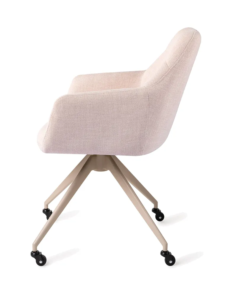 Noto Esszimmerstuhl mit Armlehnen von Jesper Home in Petal Pink, Glide, Beige, Ansicht 2
