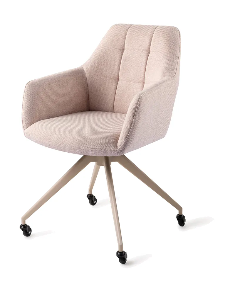 Noto Esszimmerstuhl mit Armlehnen von Jesper Home in Petal Pink, Glide, Beige, Ansicht 3