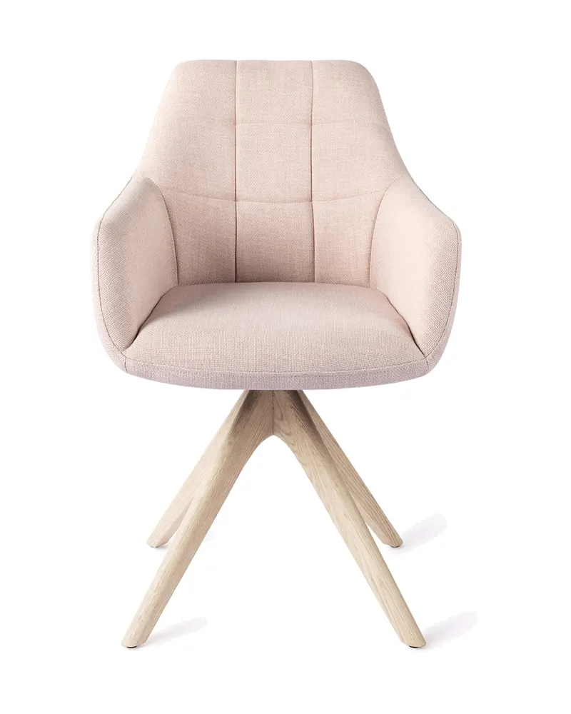 Noto Esszimmerstuhl mit Armlehnen von Jesper Home in Petal Pink, Revolve Oak, Gebleicht, Ansicht 1
