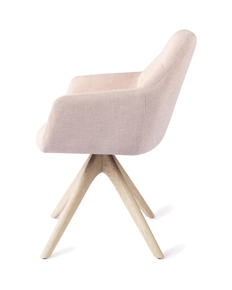 Noto Esszimmerstuhl mit Armlehnen von Jesper Home in Petal Pink, Revolve Oak, Gebleicht, Ansicht 2