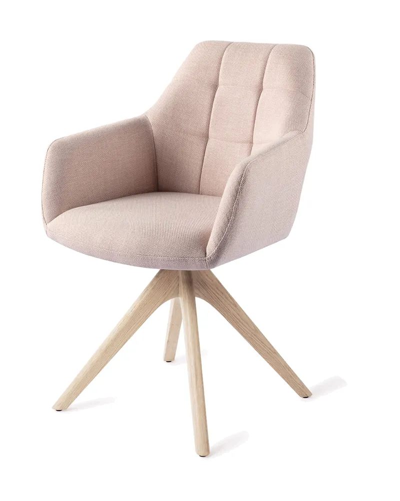 Noto Esszimmerstuhl mit Armlehnen von Jesper Home in Petal Pink, Revolve Oak, Gebleicht, Ansicht 3
