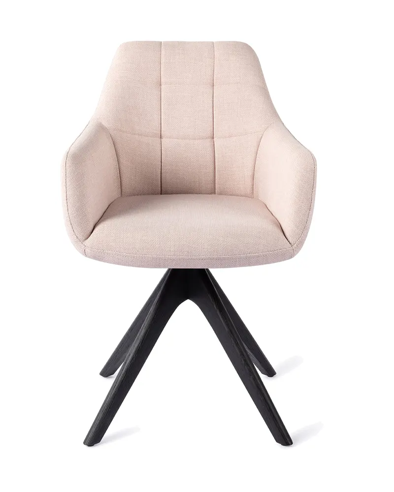 Noto Esszimmerstuhl mit Armlehnen von Jesper Home in Petal Pink, Revolve Oak, Schwarz, Ansicht 1