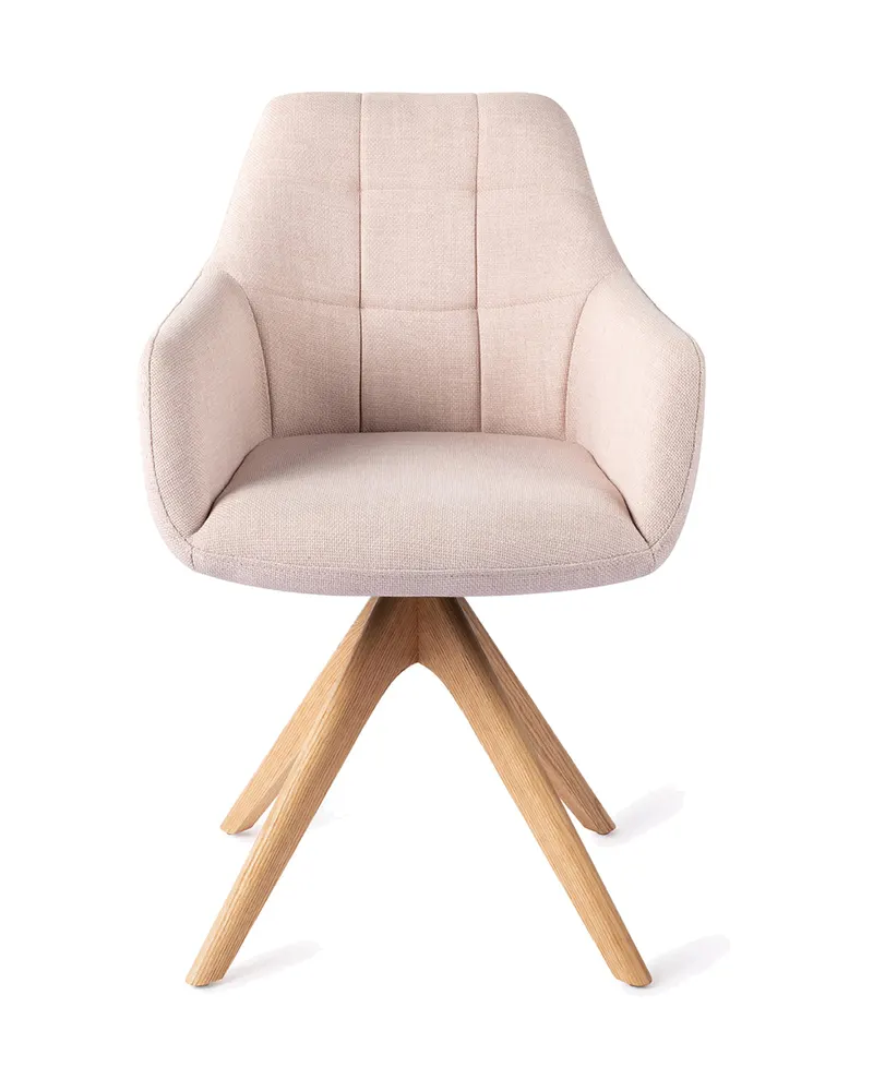 Noto Esszimmerstuhl mit Armlehnen von Jesper Home in Petal Pink, Revolve Oak, Natur, Ansicht 1