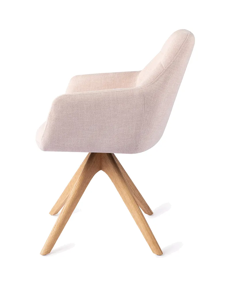 Noto Esszimmerstuhl mit Armlehnen von Jesper Home in Petal Pink, Revolve Oak, Natur, Ansicht 2