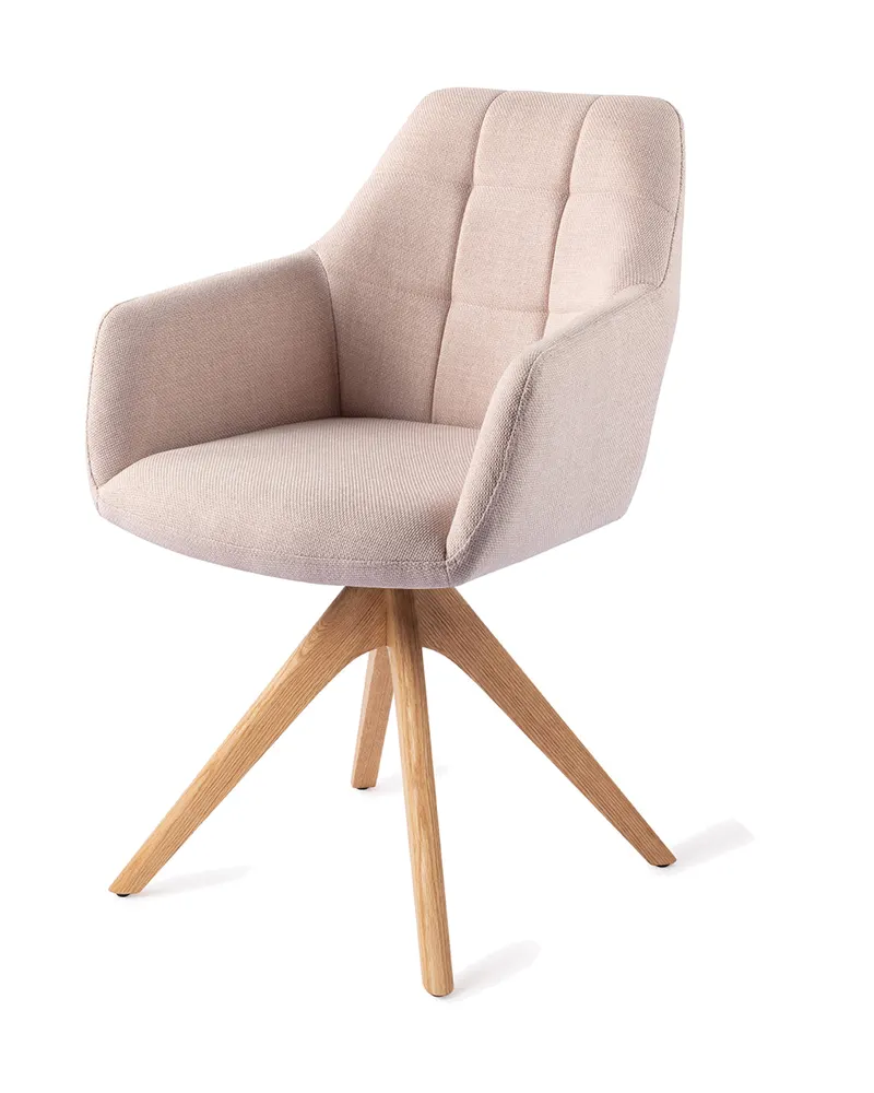 Noto Esszimmerstuhl mit Armlehnen von Jesper Home in Petal Pink, Revolve Oak, Natur, Ansicht 3