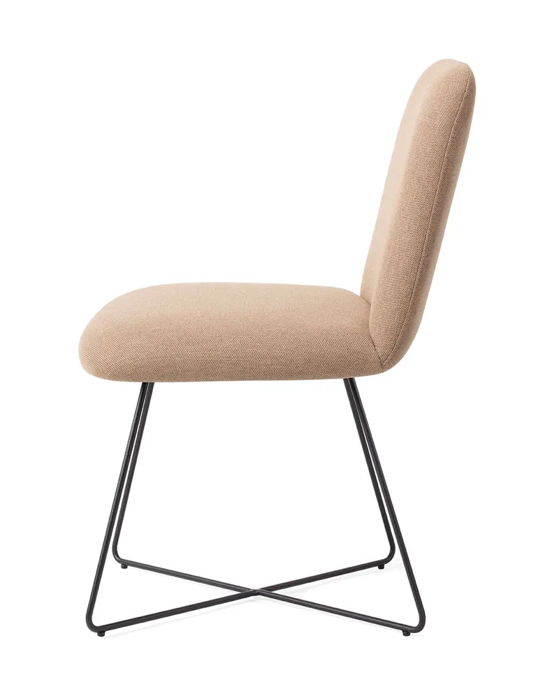 Taiwa Esszimmerstuhl von Jesper Home in Whisper Wheat, Cross, Schwarz, Ansicht 2