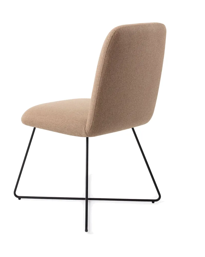 Taiwa Esszimmerstuhl von Jesper Home in Whisper Wheat, Cross, Schwarz, Ansicht 4