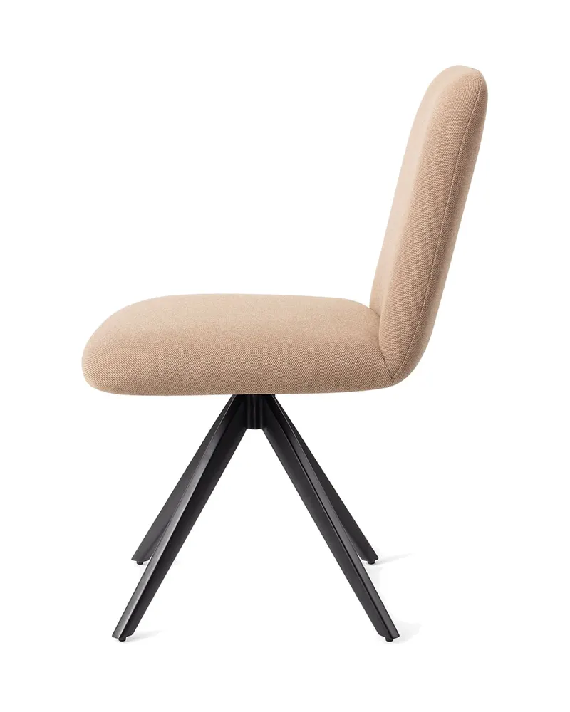 Taiwa Esszimmerstuhl von Jesper Home in Whisper Wheat, Turn, Schwarz, Ansicht 2
