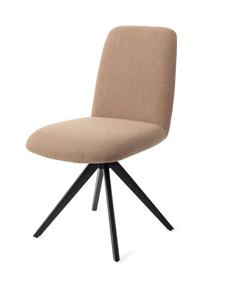 Taiwa Esszimmerstuhl von Jesper Home in Whisper Wheat, Turn, Schwarz, Ansicht 3