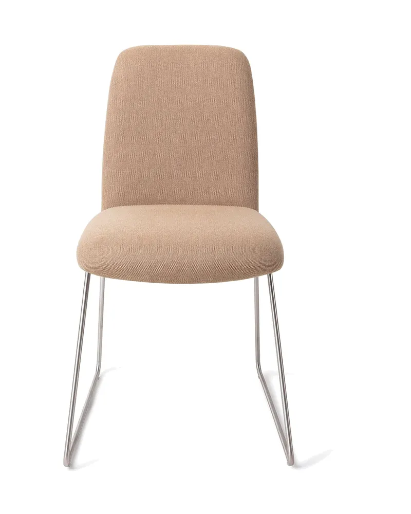 Taiwa Esszimmerstuhl von Jesper Home in Whisper Wheat, Slide, Edelstahl, Ansicht 1