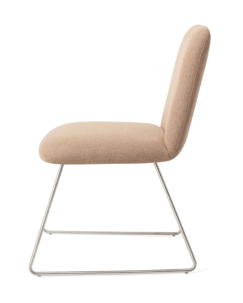 Taiwa Esszimmerstuhl von Jesper Home in Whisper Wheat, Slide, Edelstahl, Ansicht 2