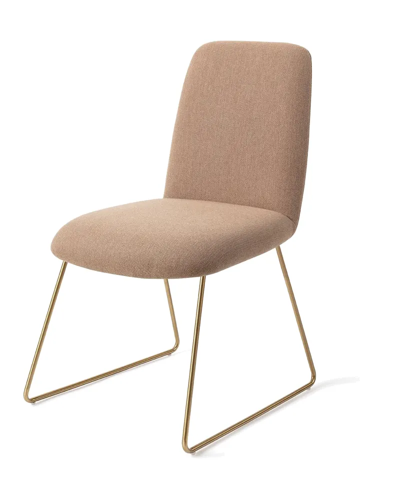 Taiwa Esszimmerstuhl von Jesper Home in Whisper Wheat, Slide, Gold, Ansicht 3